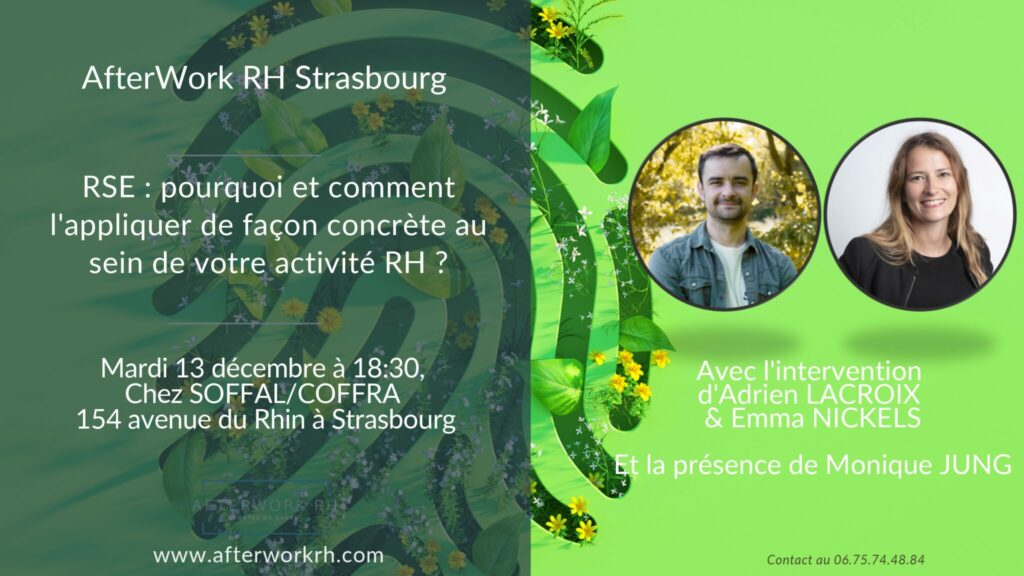 AfterWork RH Strasbourg - décembre 22 - pourquoi et comment appliquer une politique RSE