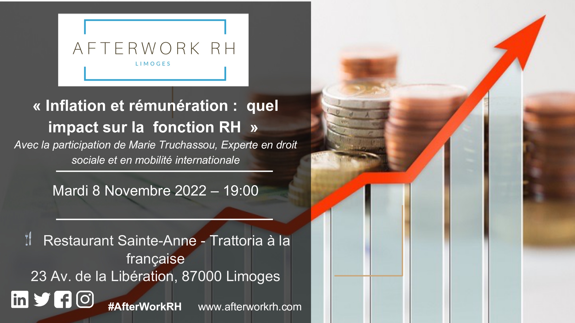 AfterWork RH Limoge - novembre 2022 inflation et rémunération : quel impact sur la fonction RH