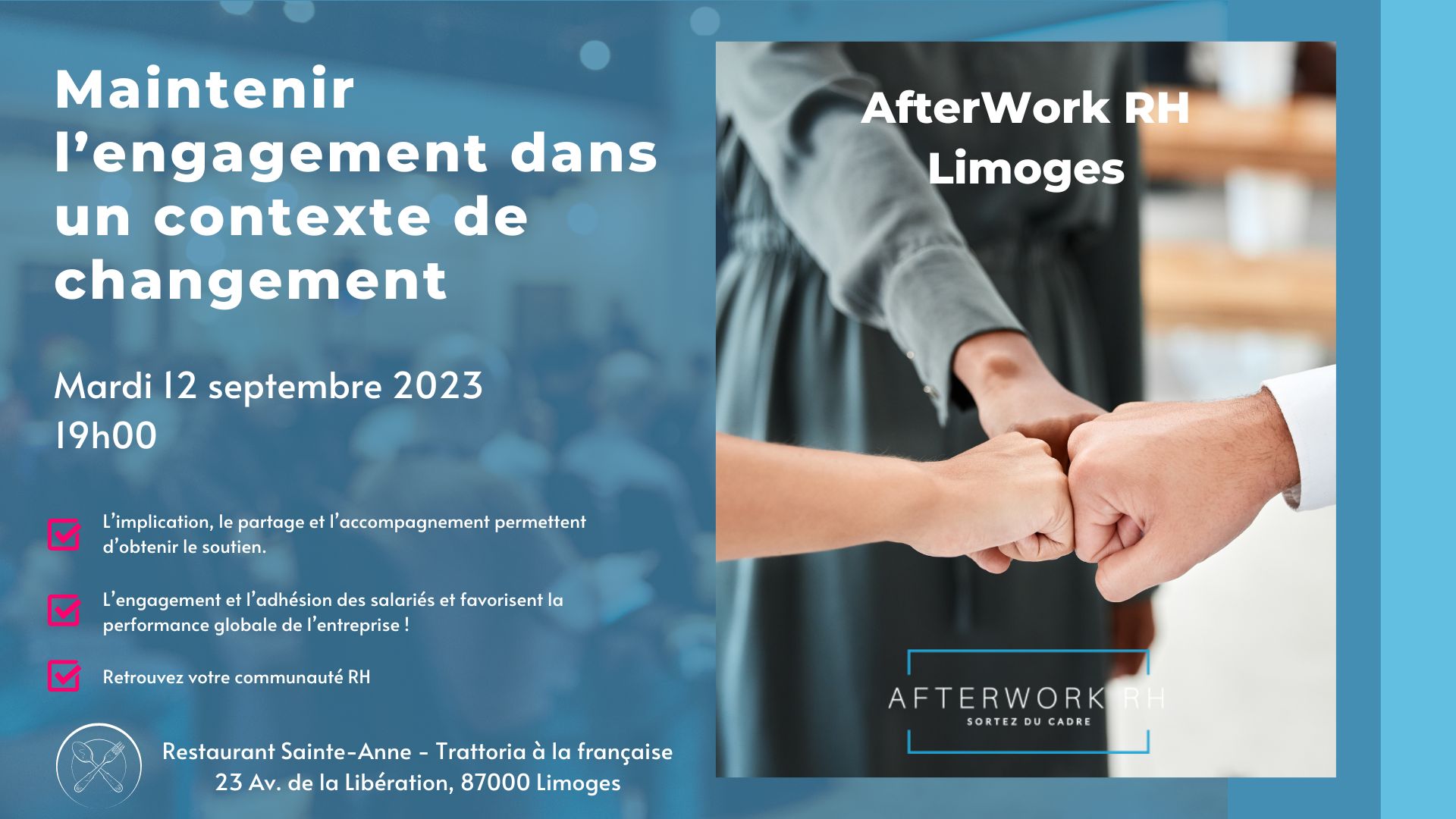 AfterWork RH Limoges – Maintenir l’engagement dans un contexte de changement
